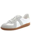 Casual Shoes 2024 Äkta läderkvinnor Sports Sneaker Spring and Summer Flat Moral Training Trendy