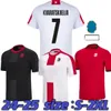 Jersey de futebol da Geórgia Kvaratskhelia 2024 Seleção das ilhas da Copa Euro Home Afaste Camisas de Futebol Kit Chakvetadze Davitashvili Kvilitaia Mikautadze Zivzivadze