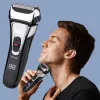 Shavers USB充電式電気シェーバーステンレス鋼シェービングマシン3Dトリプルフローティングブレイティングシェーバーバーバーエレクトリ