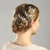 Clips de cheveux 2 PCS dames bâtons Crystal Pearl Wedding Peps Flower Bride Kanzashi Accessoires pour femmes
