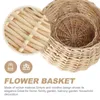 Decorative Flowers 2pcs Wall Hanging Basket Woven Pocket Planter Bucket Rustic Vase Bohemian Home Decor