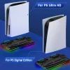 Stands RGB Çift Denetleyici PlayStation 5 Disk/Dijital LED için Şarj Dock PS5 Dikey Stand Şarj Cihazı için