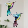 Fönsterklistermärken Solresistent kolibri Bird Wall Artwork Inget lukt järn Artificial Craft Prydnadsdekor