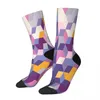 Men's Socks Violet Pattern Male Mens Women Winter Stockings Polyester