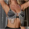 Other Luxury Mesh Tassel Chest Chain Bra Top Crystal Lingerie Bikini Y Body Jewelry For Women Festival Gift 221008 Drop Delivery Dhpua