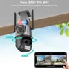 IP -камеры Besder 8MP PTZ Wi -Fi Camera с двумя экранами Color Night Vision Outdoor 4MP Security IP -камера видеонаблюдение камера ICSEE App 24413