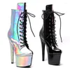 Chaussures de danse Modèle sexy montre PU Upper 17cm / 7inch pour la plate-forme féminine Party High Heels Boots 227