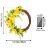 Decorative Flowers 2024 Spring Artificial Plant Rose Dead Branch Wreath Door Hanging Small Yellow Outdoor Garden Vine Circle