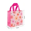 Gift Wrap StoBag 4pcs Non-woven Tote Bags Flowers Cute Fabric Package Waterproof Storage Reusable Pouch Birthday Party Favors