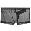 Onderbroek heren sexy naadloos ondergoed slipje mannen ultra dunne transparante boksershorten mannelijke mid-rise mesh slips homme briefs boxers shorts