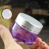 Bottiglie di stoccaggio 30 g di vetro viola con argento oro o copertina bianca bottiglia vuota Cosmetiche contenenti maschera per maschera 20pcs/lotto.