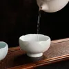Tasses Saucers Porcelain Lotus Master tasse en céramique simple ménage tasse de thé créative couleur solide petit bol à thé cadeau