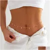 Catene di ventre Boho Mtilayer Chain Womens Simple Y Crystal Beads Body Bikini Beach Bikini Gioielli estivi Gift Delivery Otmks Dhlzc