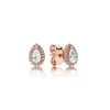 Bijoux de créateurs pandoras oreilles S925 Silver Rose Gold Chrysanthem Series Moucles d'oreilles Eternal Love Style à la mode et élégants boucles d'oreilles et boucles d'oreilles