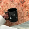 Canecas originais cerâmica colorida sólida impressão de leite xícara de café caneca fofa