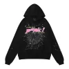 hoodie spider hoodie men women t shirt foam print spider web graphic pink sweatshirts y2k pullovers pant S-XL