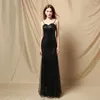 Casual Dresses Green Spaghetti Strap V Neck Sleeveless Sequins Maxi Long Prom Dress Women Mesh Mermaid Evening Party Vestidos Gowns