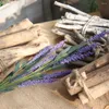 Fiori decorativi rose in legno a 12 teste artificiali PE lavanda fiore da matrimonio bouquet per la festa di arredamento per la casa