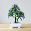 Decorative Flowers 1PC Simulation Office Desk Decor Table Ornament Luohan Flower Pot Artificial Plant Home Garden Wishing Tree