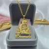 Collier PO personnalisé en acier inoxydable Collier pendentif à la plaque signalétique pour les enfants bijoux à mémoire personnalisée pour les cadeaux de famille 240329