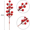 Dekorative Blumen 10-30pcs künstliche Weihnachtsbeerensimulation rote Früchte Kirschbaum DIY Dekoration Jahr Zuhause