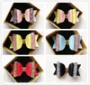 Fashion 12PCS Lovely Girls PULeather Glitter Patchwork Big Bowknots 105cm Hairpins Cute Kids Pink Yellow Hair Accessories Wholes3875526