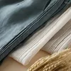 Pantalon féminin pantalon de jambe large coton d'été 2024 femmes élastiques hautes et couleurs solides poche vintage style national droit