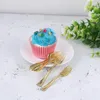 Disposable Flatware 4 Inches Mini Gold Plastic Forks Heavy Duty Fruit Dessert Cutlery Silverware Perfect For Weddings Parties