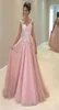 Light Pink Aline Formal Dress Prom Dresses Empire Waist 2022 Lace Applique Tulle Skirt Elegant Evening Gowns Party Dress Women Ch2360449