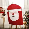 Stol täcker juldekorationer jultomten omslag prydnader icke-vävda tygbord dekor xmas gåvor år