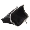 Storage Bags Women's Sequins Coin Purse Buckle Mini Wallet(black)