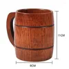 Becher Holz Bierbecher Retro Big Capacity Tea Wasser Klassiker Holz Trinkbecher Tasse