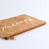 Storage Bags Wholesales 500Pcs/Lot Custom Printed Logo Wear-Resistant Vintage Washed Kraft Brown Paper Tyvek Bag With Zipper SN4310