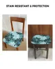 Chair Covers Water Green Chrysanthemum Black And White Retro Elastic Seat Cover For Slipcovers Home Protector Stretch