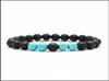 Brins de perles 8 mm Black Stone Strand Turquoise Tiger Eye Bread Braclets d'huile essentielle Bracelet diffuseur pour femmes bijoux pour hommes8169511