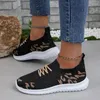 Casual Shoes 2024 Spring And Autumn Leopard Print Mesh Women's Breathable Sports Lightweight Flat For Walking