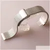 Bandes de montre Watchband en maille en acier inoxydable 18 mm 19 mm 20 mm 21 mm 22 mm 24 mm Bracelet Bracelet Special Fold Clasp Déplacement Pin rapide DHKW5