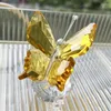 Decorative Figurines Crystal Butterfly With Glass Ball Base Statues Animal Figurine For Home Ornament Decor