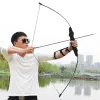 Arrow 30/40lbs Straight wooden Bow 12pcs Mixed Carbon Arrows Taken Down Bow Hunting Long bow Sport Shooting Practice Archery