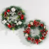 Flores decorativas Christmas Wreath Wreath 30cm Pinecone Eucalyptus flor Pinete de pinheiro de pinheiro pendurado guirlanda para a parede da porta da frente Janela natal