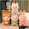 Plush Dolls P 25Cm Kawaii Bubble Tea Pig Toy Stuffed Animal Bunny Frog Tiger Pillow Cup Milk Boba Pie Doll Birthday Gift 231206 Drop D Otl05