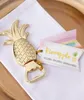 100pcllot Nowe przybycie weselne Parłownictwo Prezenty Gold Pineapple Bottle Opener Party Favors Prezent 6918434