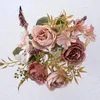 Fleurs décoratives rose Silk Peony Artificial Rose Wedding Home Decor Decor Decor High Quality Big Bouquet Moard Accessoires Craft Blanc Fausse Fleur