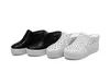 Slipare äkta läderplattform kil damer slip-on chunky sneaker comfy hög märke andningsbara sommarmulor skor