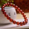 Link Bracelets 8MM Natural Garnet Bracelet Crystal Reiki Healing Stone Fashion Jewelry Holiday Gifts For Women 1PCS