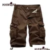 Pantalon masculin pour hommes shorts de cargaison masculine armée militaire tactique homme décontracté solide mtipocket mâle plus taille de gouttes