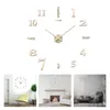Corloges murales 3D Clock de bricolage grand pour décoration de salon Bureau de cuisine moderne silencieuse 60 minutes
