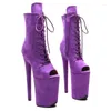 Dansschoenen Auman Ale 23cm/9inches Suede bovenste open teen Sexy exotisch hakplatform Party Dames laarzen paal 016