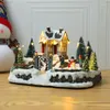 Figurines décoratines Décoration de Noël pour la maison électrique Lumineux Courte de paysage Ornement du paysage