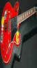 Anpassad butik Alvin Lee Semi Hollow Body Big Red 335 Jazz Electric Guitar Multi Stickers Top Small Block Inlay 60s Neck HSH Picku4728627